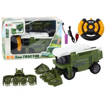 LEAN TOYS RC Żniwiarka Kombajnowa Rolnicza Maszyna Zdalnie Sterowana Zielona