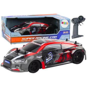 LEAN TOYS RC Samochód Zdalnie Sterowany 1:18 Gumowe Koła Drift Czerwony