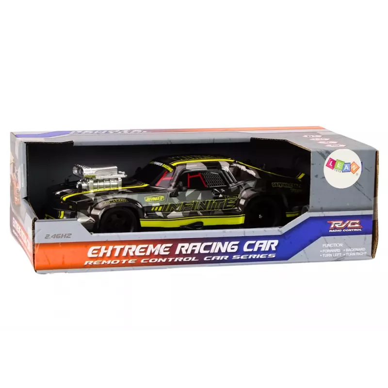 LEAN TOYS RC Samochód zdalnie sterowany 1:16 Gumowe koła Drift Czarny