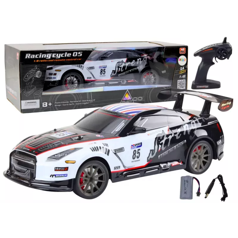 LEAN TOYS Duży zdalnie sterowany samochód sportowy RC 1:8 Światła Dźwięki