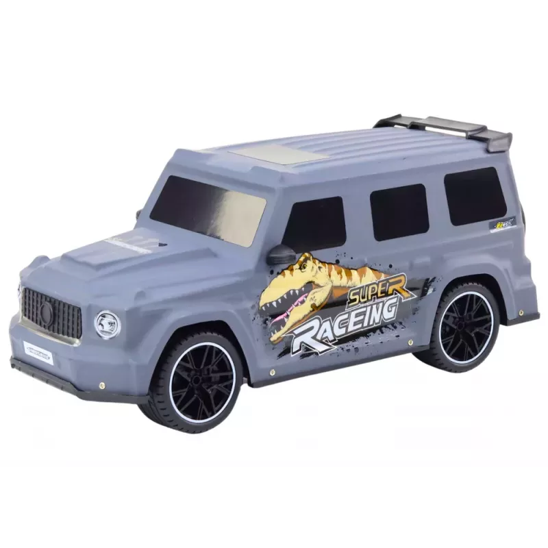 LEAN TOYS RC Samochód zdalnie sterowany z dinozaurem, skala 1:10, szary