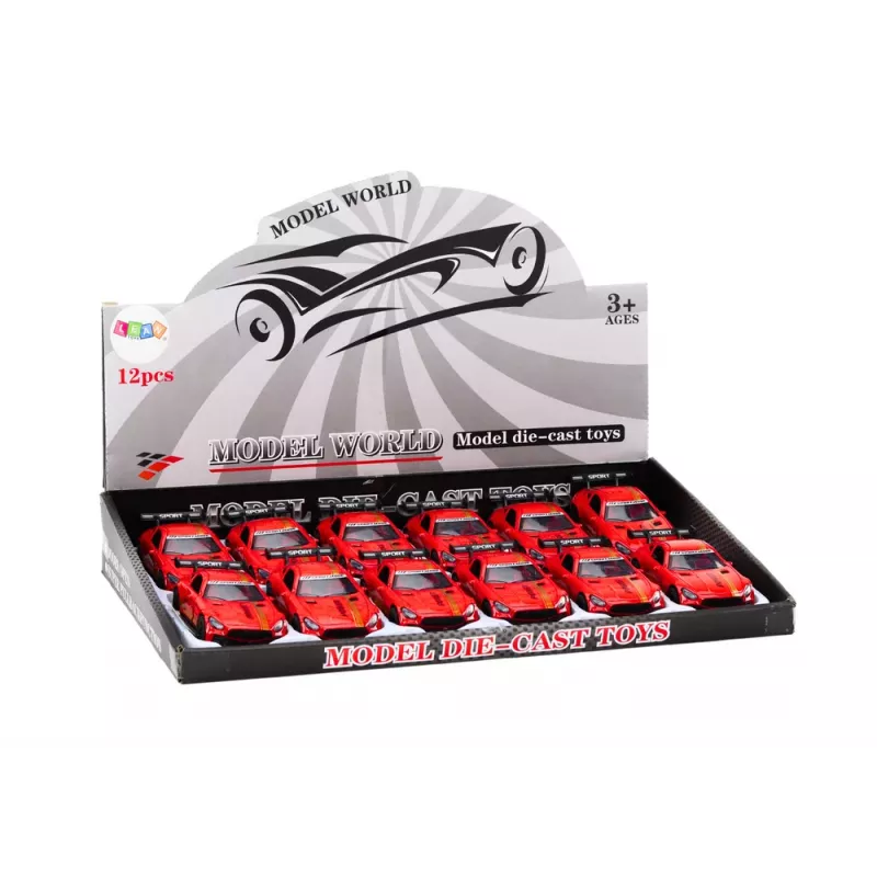 LEAN TOYS Samochód Sportowy 1:32 Model Odlewany Porsche 911 Carrera S Czerwony Zabawka Pull-Back z Spoilerem