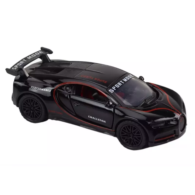 LEAN TOYS Samochód Sportowy 1:32 Figurka Akcji Spoiler Metal Czarny Dźwięki