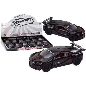 LEAN TOYS Samochód Sportowy 1:32 Figurka Akcji Spoiler Metal Czarny Dźwięki