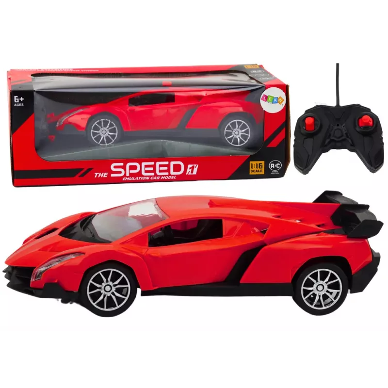 LEAN TOYS Zdalnie Sterowany Samochód Sportowy Czerwony 1:16 RC Car