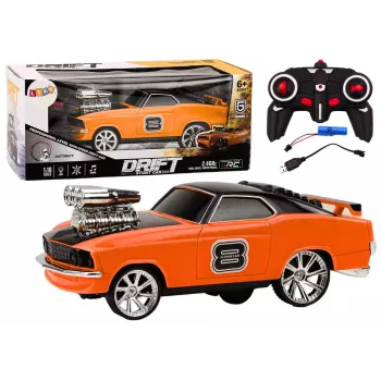 LEAN TOYS Samochód zdalnie sterowany 1:18 Drift 360 Światła Dźwięki Pomarańczowy