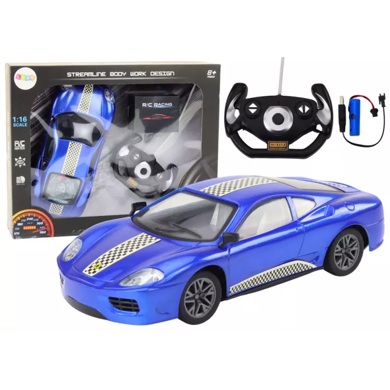 LEAN TOYS RC Samochód Zdalnie Sterowany 1:16 Światła Niebieski