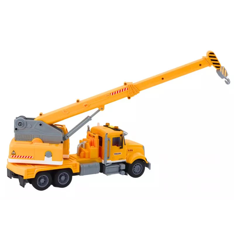 LEAN TOYS Truck Yellow Crane With Friction Drive Light and Sound Effects
