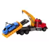 LEAN TOYS Laweta z dźwigiem z automatycznymi światłami i dźwiękami, napęd na auto, czerwona
