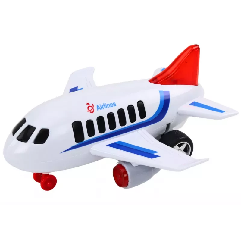 LEAN TOYS Samolot pasażerski ze światłami, dźwiękami i napędem - Biały