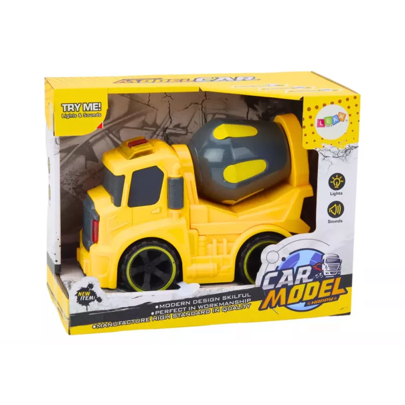 LEAN TOYS Betoniarka z światłami i dźwiękami Żółta
