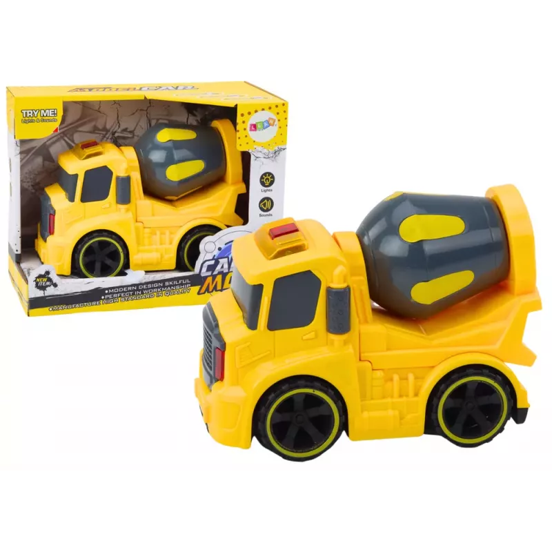 LEAN TOYS Betoniarka z światłami i dźwiękami Żółta