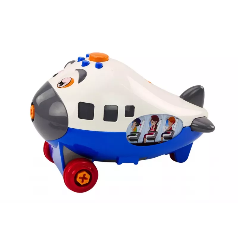 LEAN TOYS Samolot Kreskówka Skręcane Skrzydła DIY Niebieski