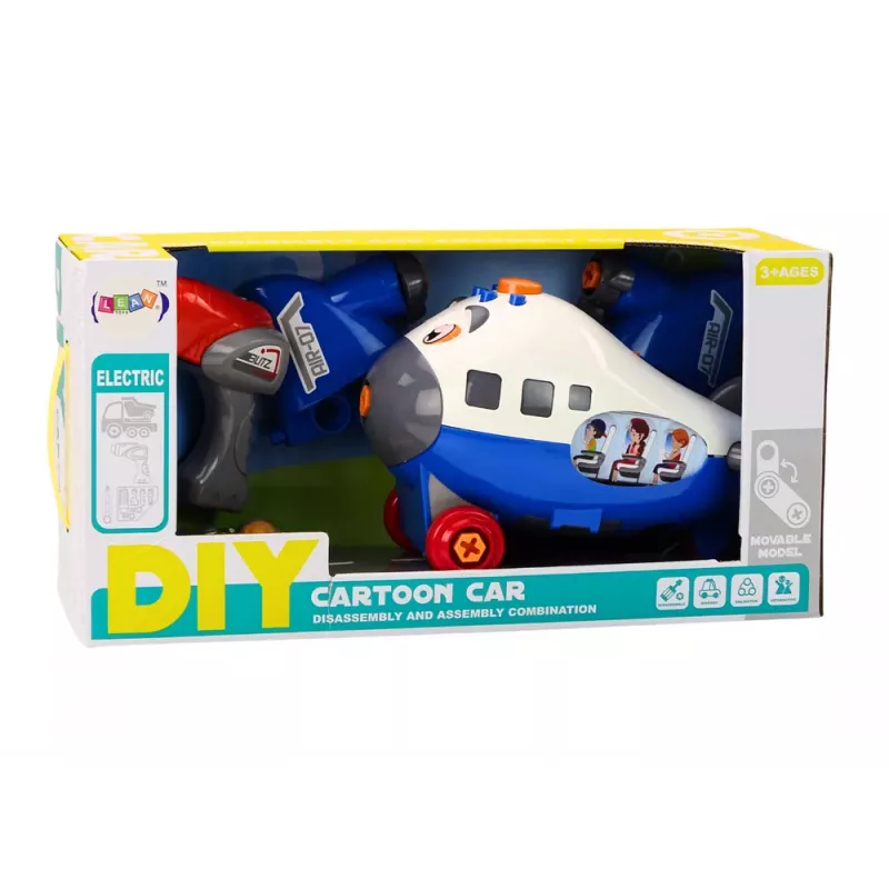 LEAN TOYS Samolot Kreskówka Skręcane Skrzydła DIY Niebieski
