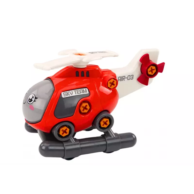 LEAN TOYS DIY Turning Cartoon Helicopter Red