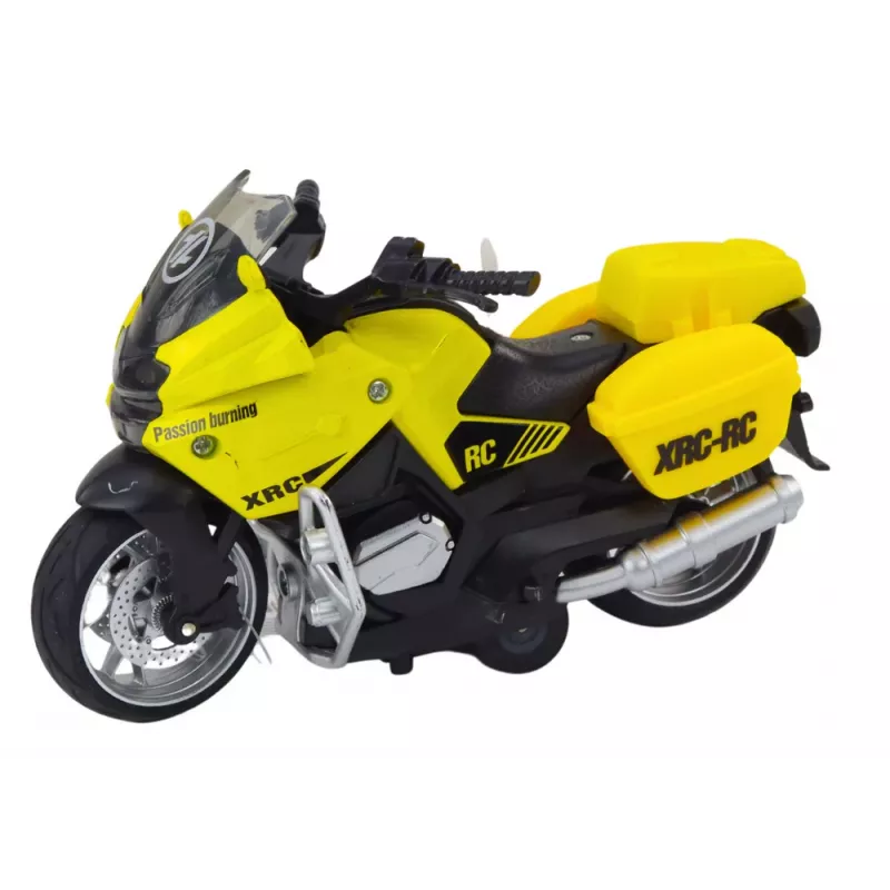 LEAN TOYS Sports Motorcycle z Napędem Tarczowym 3 Wzory Żółty Pomarańczowy Biały