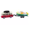 LEAN TOYS Samochód terenowy z łodzią lub helikopterem, napęd metalowy, skala 1:32, akcja pull-back, odlewane ciśnieniowo metalowe, różne kolory