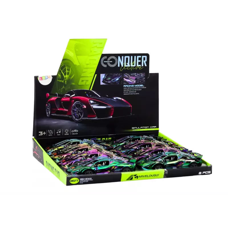 LEAN TOYS Sports Car Lights Sounds Colorful Chameleon
