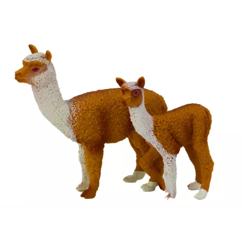 LEAN TOYS Figurine Dorosła Lama 8 cm z Młodą Lamą 6 cm Animals of the World