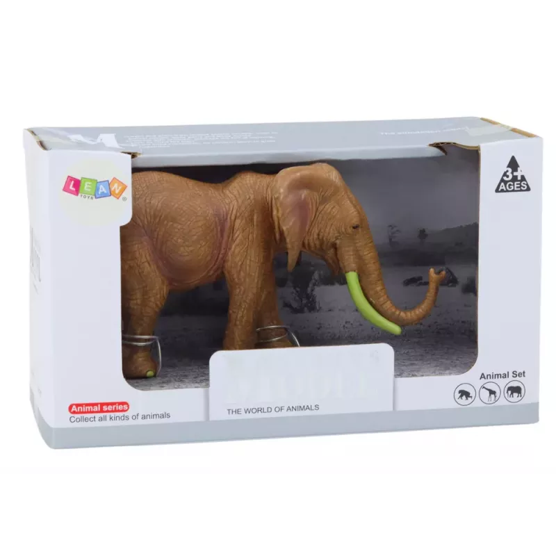 LEAN TOYS Figurka Kolekcjonerska Słoń Afrykański Safari Brązowy