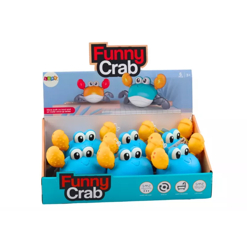 LEAN TOYS Zabawka do kąpieli Nakręcany Krab Chodzi Pływa Niebieski