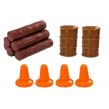 LEAN TOYS Ciężarówka Drewniana Niebieska z Przyczepą 1:24 Drewniane Kłody Dźwięki Światła
