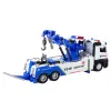 LEAN TOYS Ciężarówka z Żurawiem Dwa Metalowe Haki Biały i Niebieski Światła Dźwięki