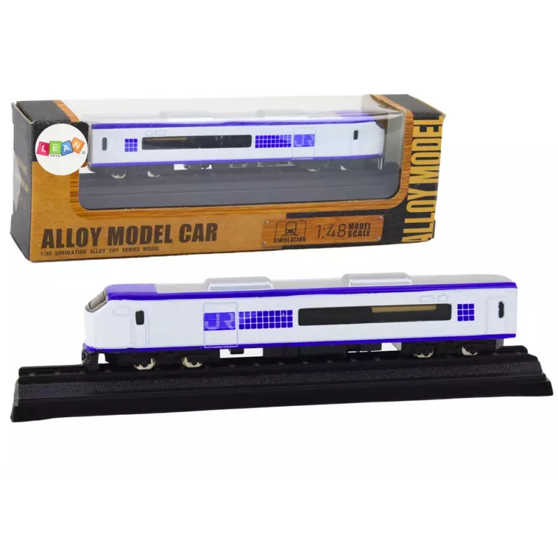 LEAN TOYS Wagon Kolejowy dla Kolekcjonerów, 1:48, Metal, Biały i Niebieski