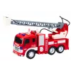 LEAN TOYS Wóz Strażacki z Wysięgnikiem 1:16 Światła Dźwięki Woda Napęd Czerwony