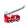 LEAN TOYS Wóz Strażacki z Wysięgnikiem 1:16 Światła Dźwięki Woda Napęd Czerwony