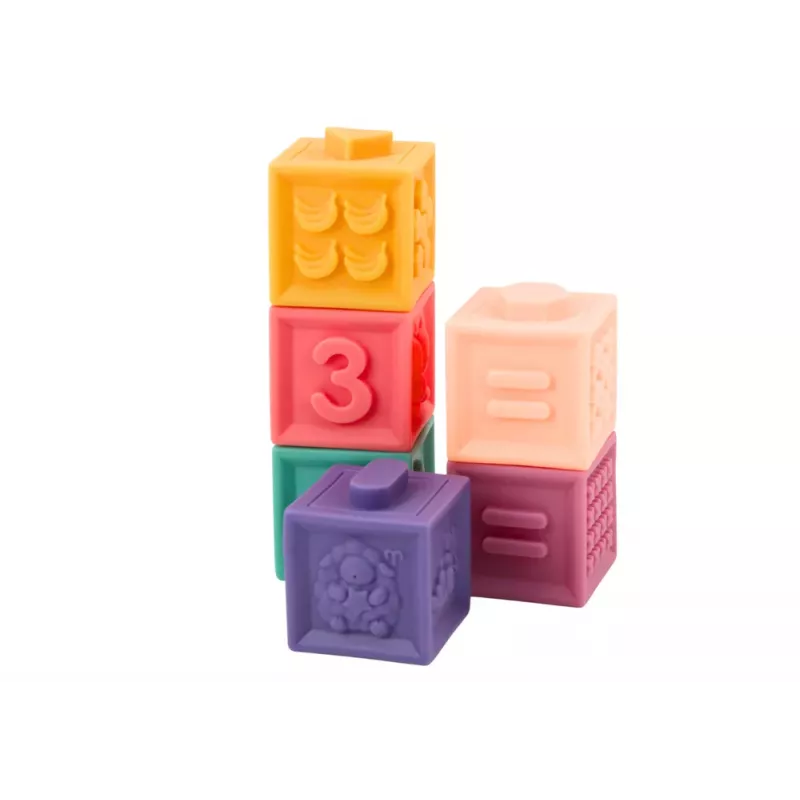 LEAN TOYS Miękkie Klocki Edukacyjne Zwierzęta Cyfry Litery Kolorowe 12 szt.