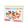 LEAN TOYS Owoce i Warzywa Drewniane w Magnetycznym Pudełku Kuchennym