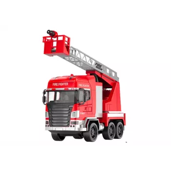 LEAN TOYS Wóz Strażacki z Wysięgnikiem Zdalne Sterowanie RC Spray Światła