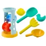 LEAN TOYS Zestaw Zabawek do Piasku Młynek Grabki Łopatka Foremki