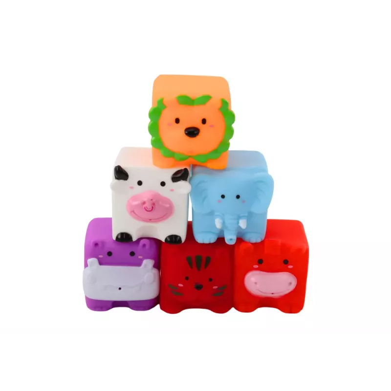 LEAN TOYS Miękkie Edukacyjne Klocki do Kąpieli Zwierzątka