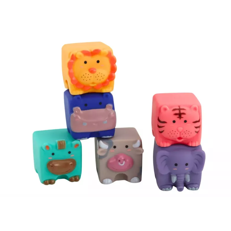 LEAN TOYS Miękkie Klocki Edukacyjne Zwierzęta Cyfry Litery Kolorowe 12 szt.