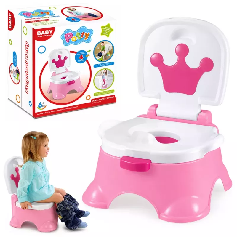 LEAN TOYS Interaktywny Różowy Nocnik z Królewską Muzyczną Toaletą dla Maluchów 5 w 1