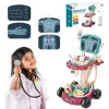 LEAN TOYS Zestaw Medyczny na Wózku, Stolik Małego Doktora, Narzędzia EKG