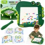 LEAN TOYS Edukacyjna Magnetyczna Tablica Puzzle Dinozaury Zielona