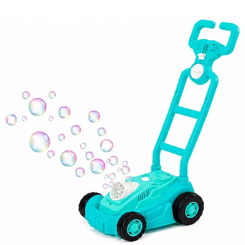 LEAN TOYS Kosiarka z bąbelkami na biegunach z uchwytem Niebieska