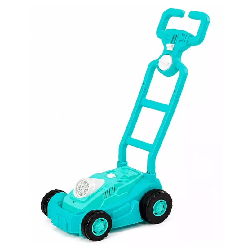 LEAN TOYS Kosiarka z bąbelkami na biegunach z uchwytem Niebieska