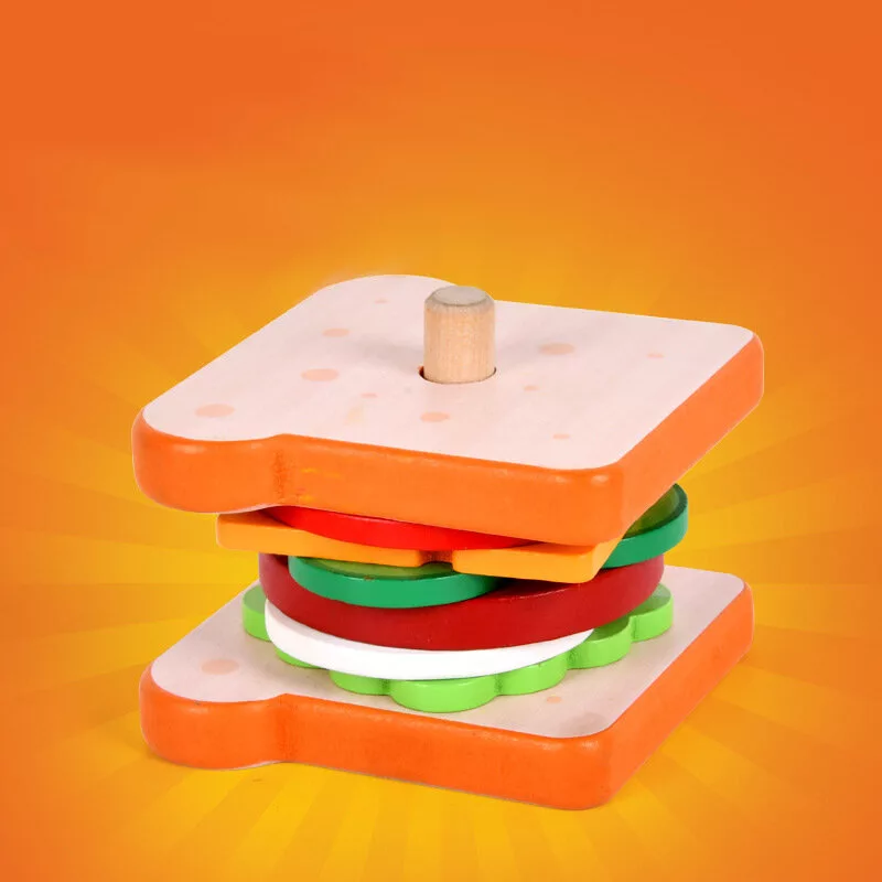 LEAN TOYS Sandwich Wooden 8 El Cards With Recipes 10 Pcs