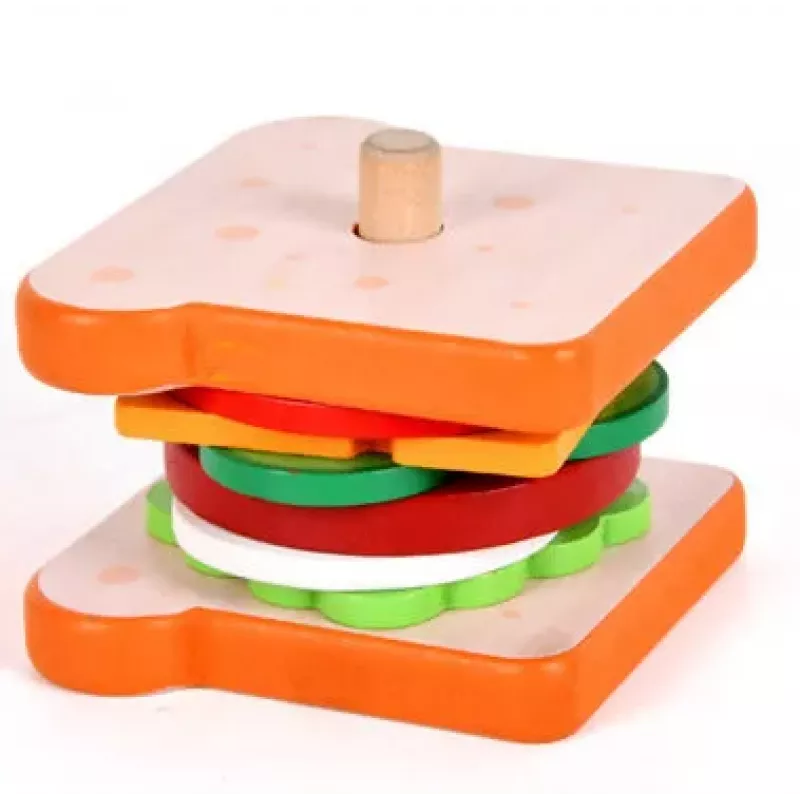 LEAN TOYS Sandwich Wooden 8 El Cards With Recipes 10 Pcs