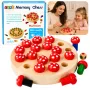 LEAN TOYS Family Memory Game Toadstools Wooden