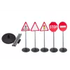 LEAN TOYS Edukacyjny Zestaw Znaków Drogowych Ostrzegawczych 5 szt. 70 cm