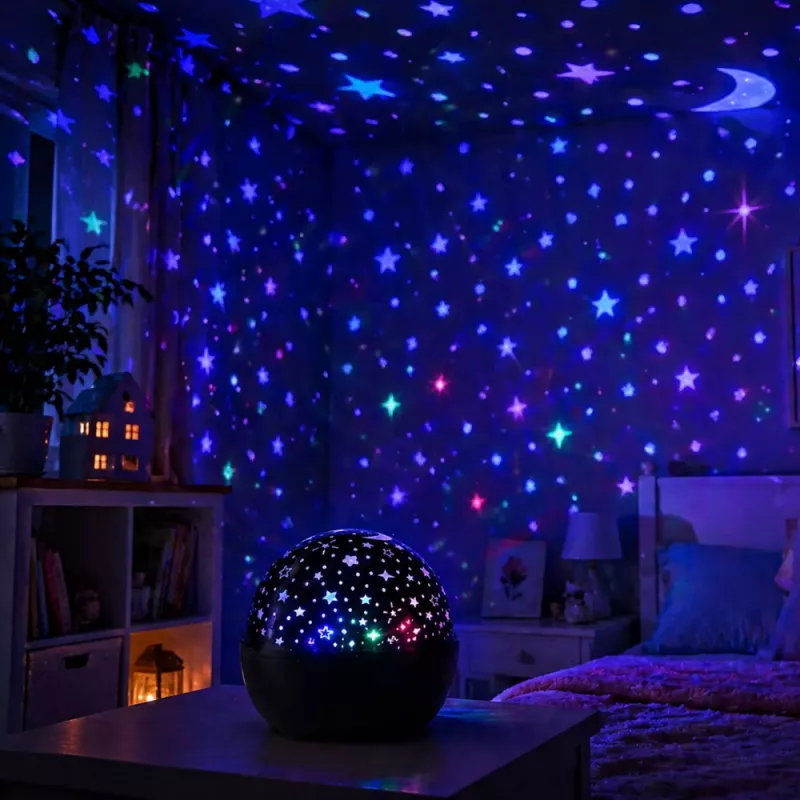 LEAN Star Projector Night Light Speaker 2in1 Black