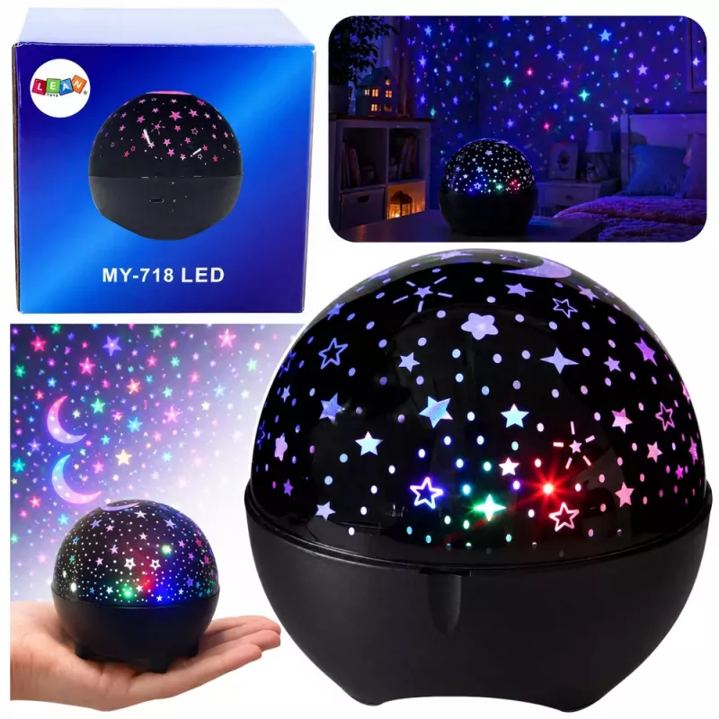 LEAN Star Projector Night Light Speaker 2in1 Black