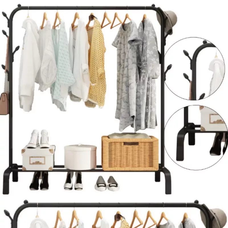 LEAN Standing Clothes Hanger Shoes Freestanding Wardrobe