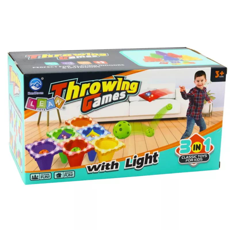 LEAN TOYS Zestaw gier sportowych zręcznościowych Rzut do celu 3w1