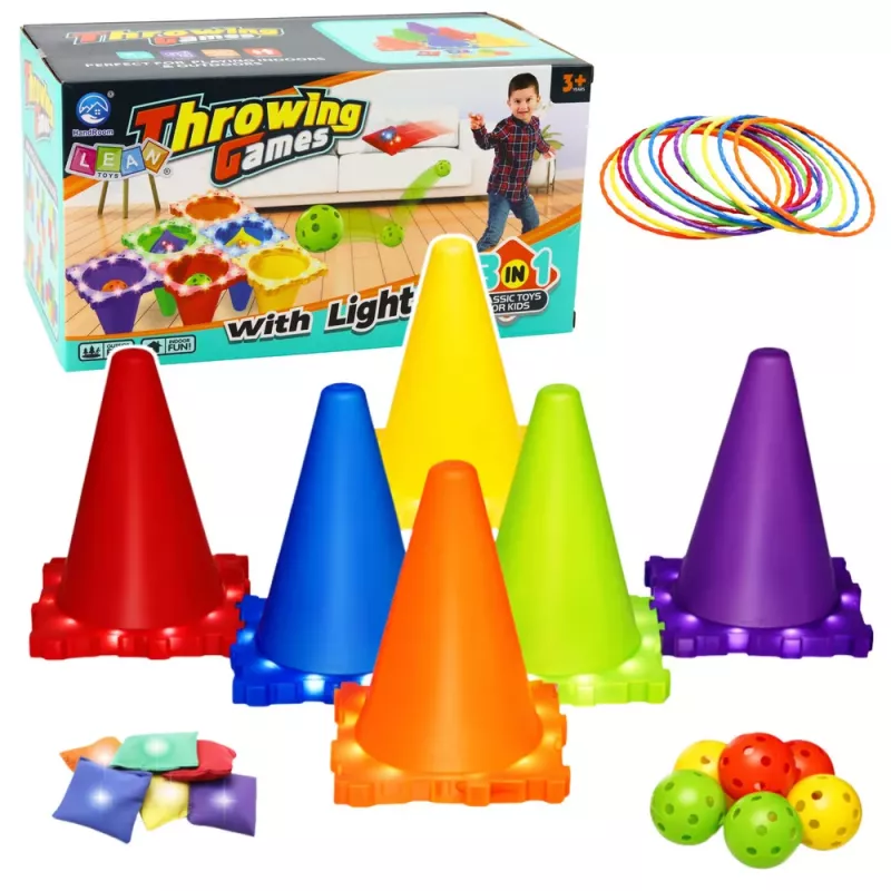 LEAN TOYS Zestaw gier sportowych zręcznościowych Rzut do celu 3w1